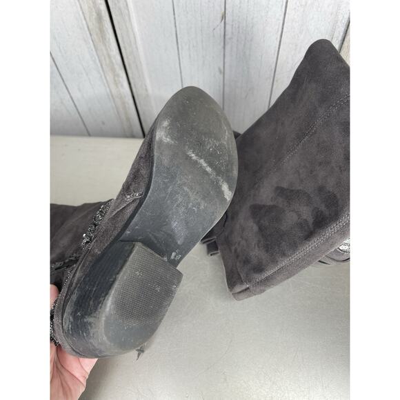 Not Rated Women's Moonshine Boot GRAY Knee High Boots Size 8 Faux Suede Cowboy - Picture 6 of 7